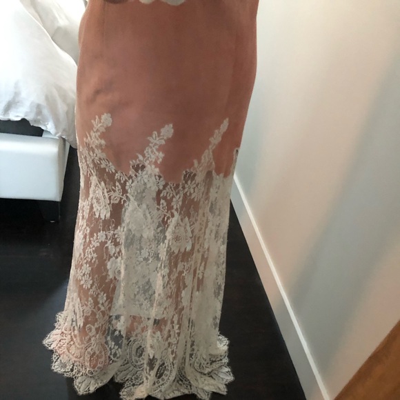 Valentino pink and white lace two toned maxi skirt - Picture 5 of 8